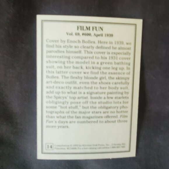 1993 SPICY Set Two NAUGHTY '30S Pulp Cover Trading Cards - Picture 5 of 5